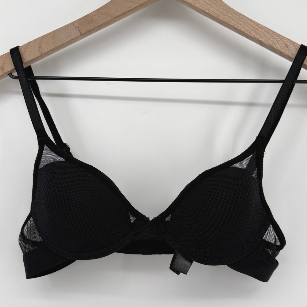 Pepper Classic All You Plunge T-Shirt Bra Black 34AA Underwire Lightly Lined